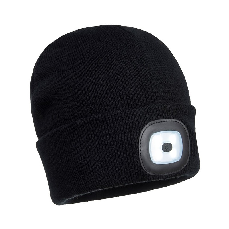 Bonnet avec lampe frontale LED rechargeable USB Beanie B029