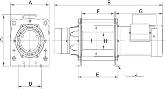 Treuil monophasé type 230V pour levage et traction